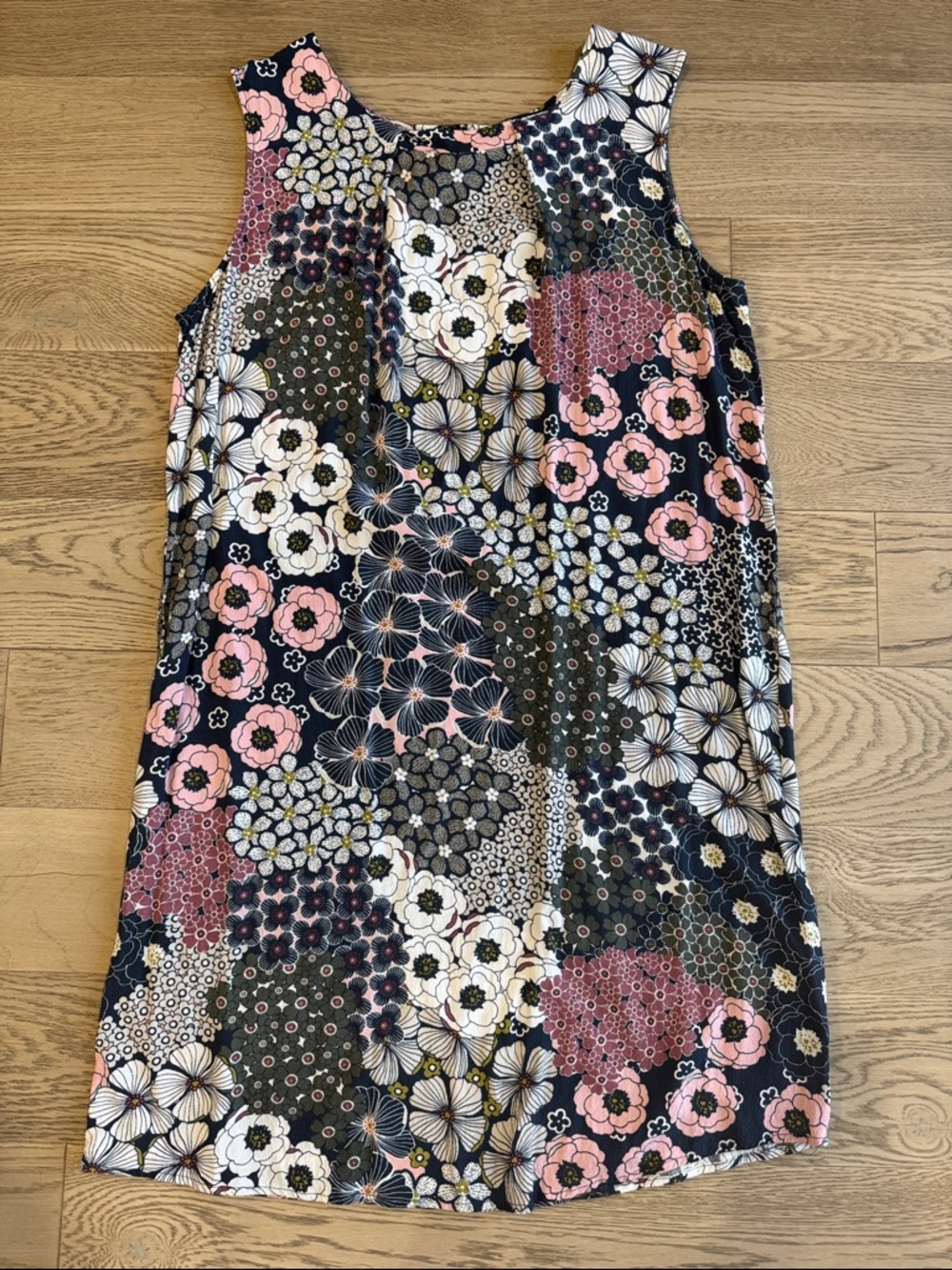 OLSEN Europe Floral Patchwork Sleeveless Shift Dress - Large 14